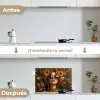 Vrouwen - Bloemen - Modern - Bril - Abstract keuken achterwand spatscherm klein -voor_na_ES