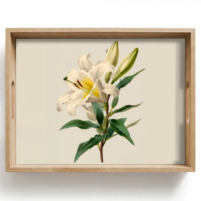 Lelie - Elegant - Botanisch - Beige Dienblad Rechthoek middel -z3d_shopping