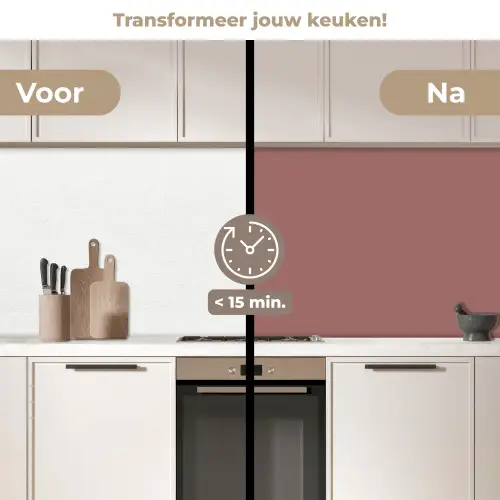 Fluistering van Fuchsia keuken achterwand 2 middel -voor-na2_NL
