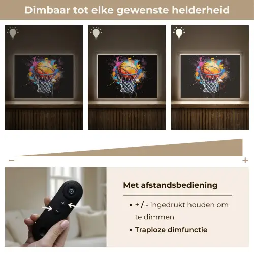 Graffiti - Sport - Basketbal - Basket Light Box met batterij (Wandlamp) middel -USP_dimbaarNL