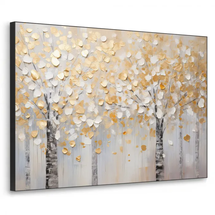 Bomen - Aquarel - Kunst - Natuur Textielframe - compleet frame klein -3d