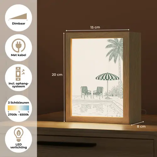 Terras - Illustratie - Groen Light Box met kabel (Tafellamp) klein -USP_NL