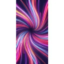 Abstract - Swirl - Futuristic - Neon Behang Vinyl klein -3d_website