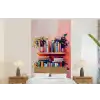 Planken - Boeken - Bladeren fotobehang vinyl groot -bed