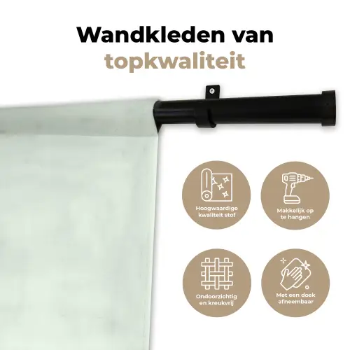 Focus on the good - Beige - Roze Wandkleed katoen klein -sfeer2