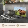 Koe - Weide - Bloemen keuken achterwand spatscherm klein -usp_NL