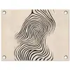 Lijnen - Abstract - Golvend - Zwart tuinposter los doek klein -3d