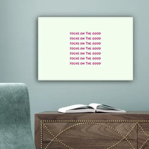 Focus on the good - Roze canvas 2cm klein -sfeer4