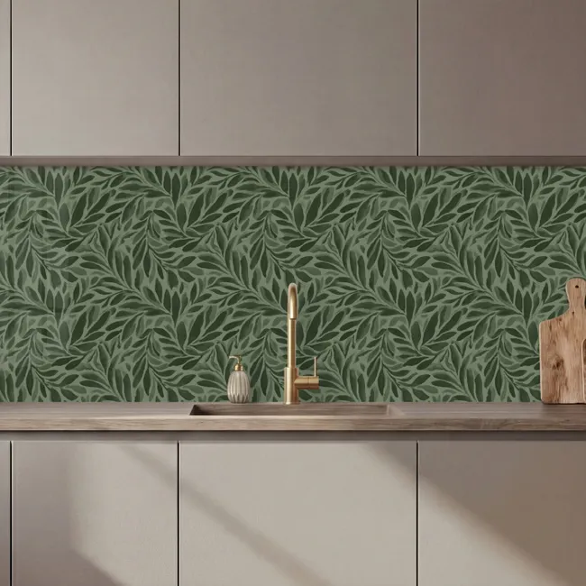 Schienale cucina - Foglie - Biologico - Verde