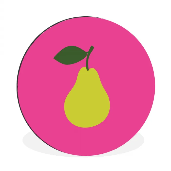 Illustratie - Fruit - Peer - Groen Wandcirkel aluminium klein -3d