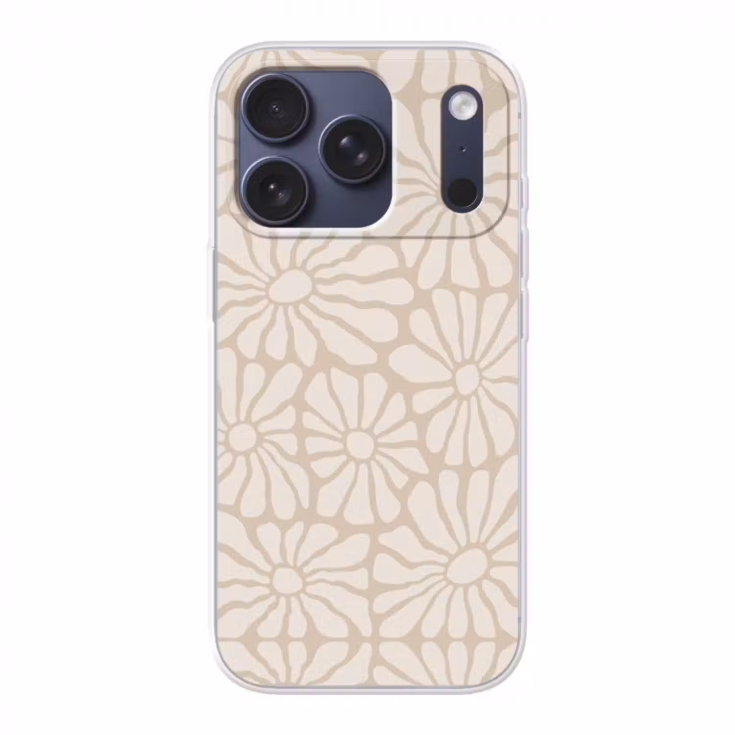 Handyhülle - Floral - Druck - Beige - Braun - Minimalistisch