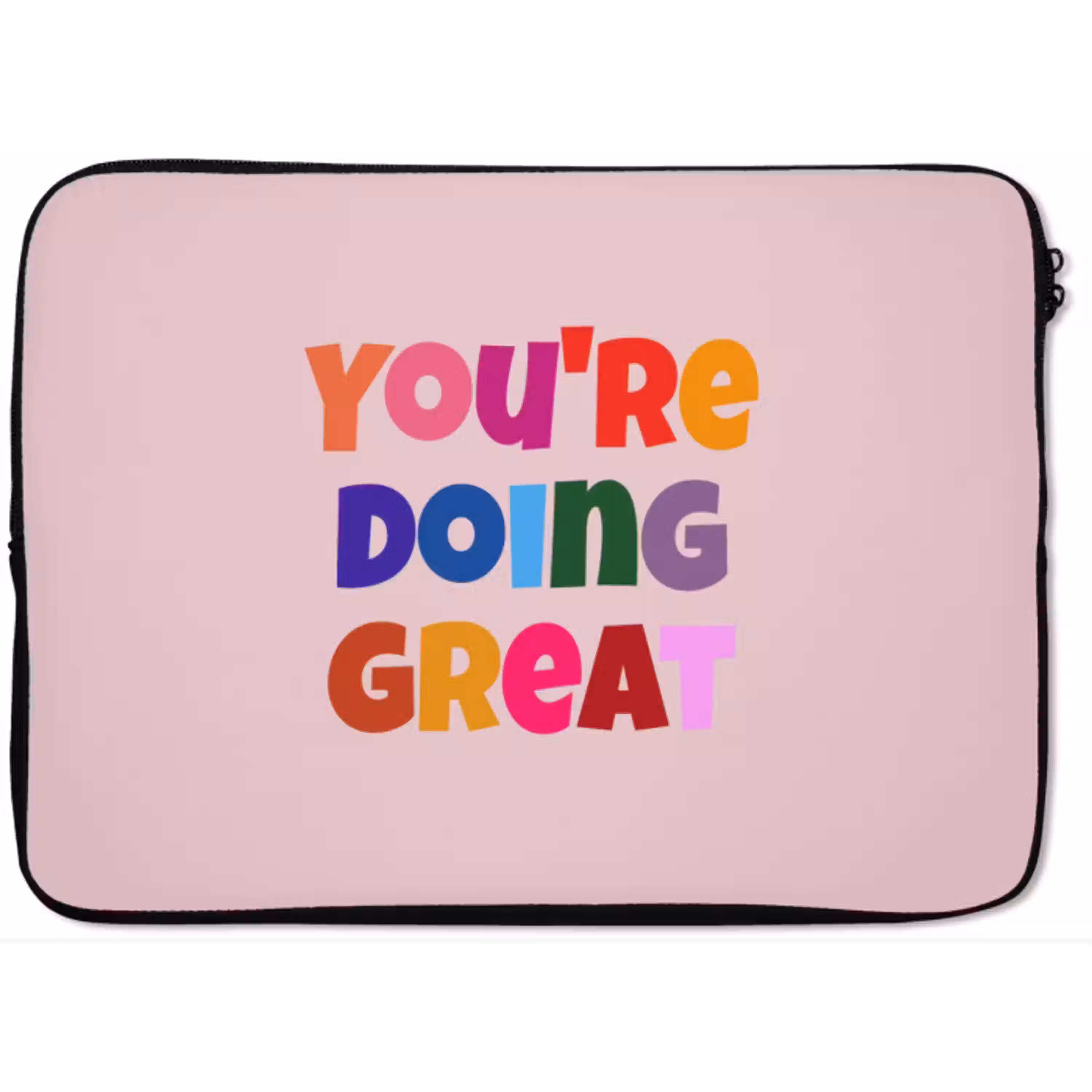 You're doing great - Roze - Kleurrijk laptophoes neopreen klein -zkaufland3dotto