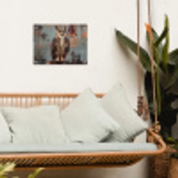 Geschilderd - Abstract - Uil - Bruin tuinposter los doek klein -sfeer7