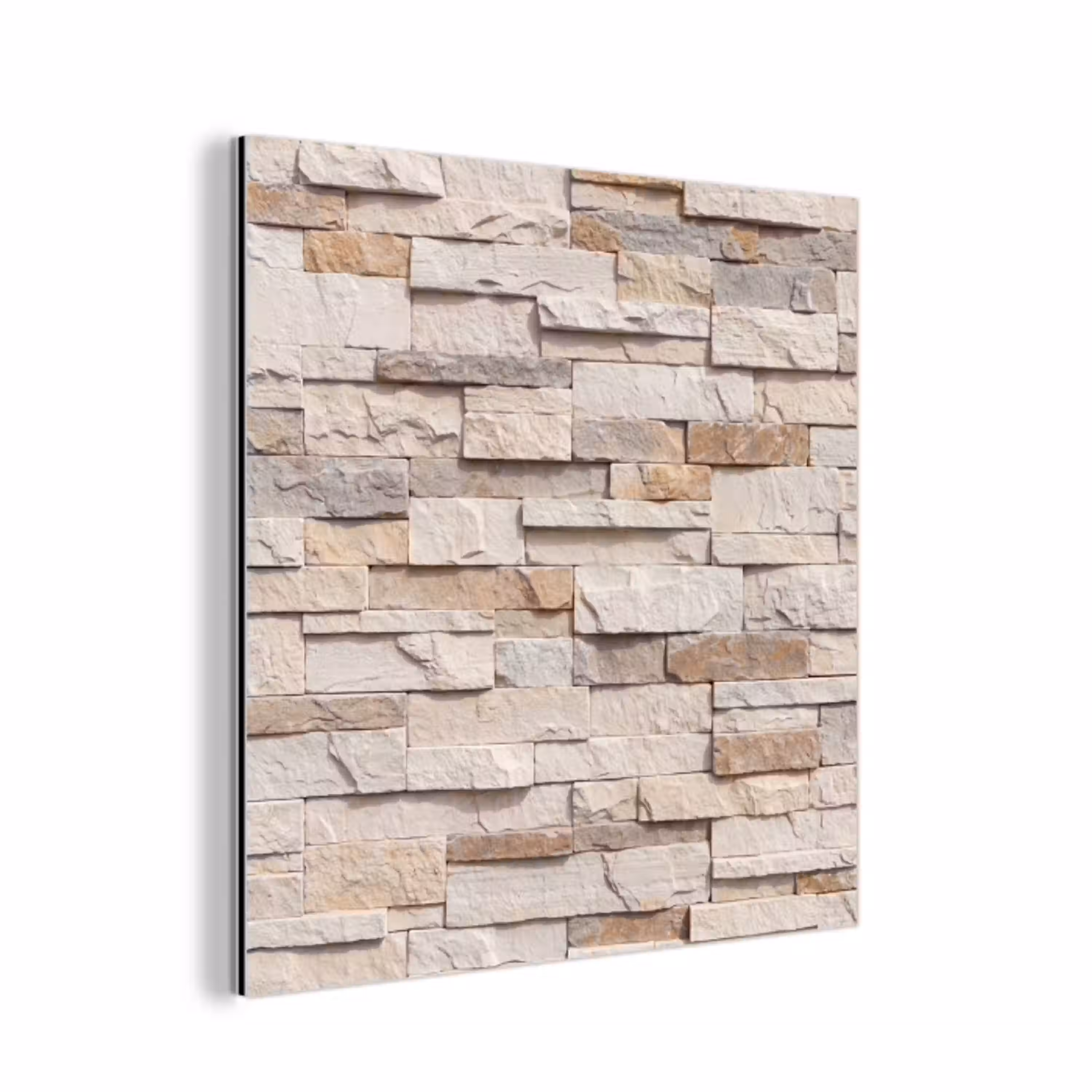 Steen - Muur - Textuur - Rustiek - Beige aluminium wit klein -3d