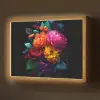 Boeket - Bloemen - Kleur Light Box met batterij (Wandlamp) middel -z3d_website