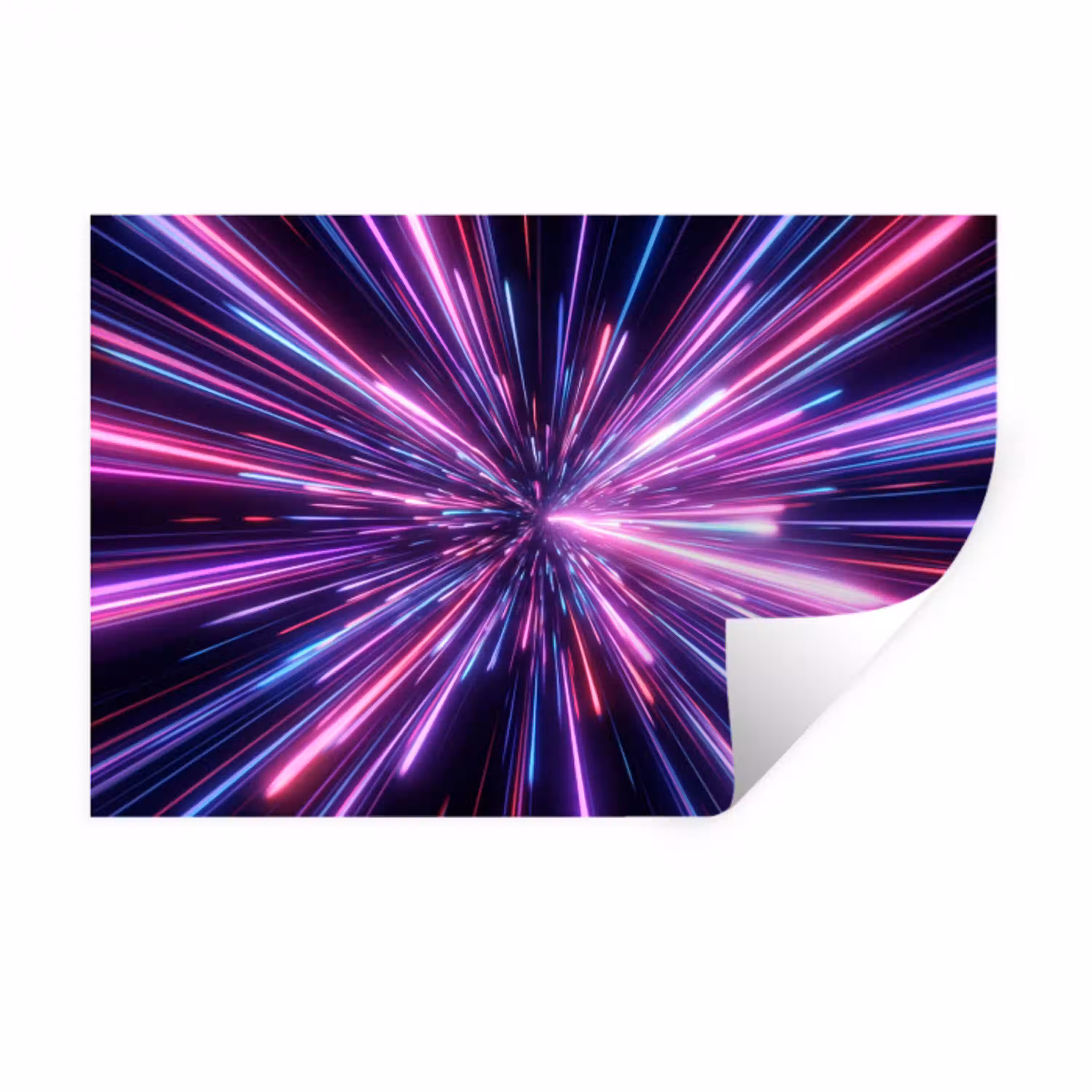 Lichtsnelheid - Ruimte - Roze - Paars Muursticker klein -3d