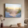 Strand - Zon - Duin - Gras - Zand - Horizon Textielframe zwart klein -sfeer3