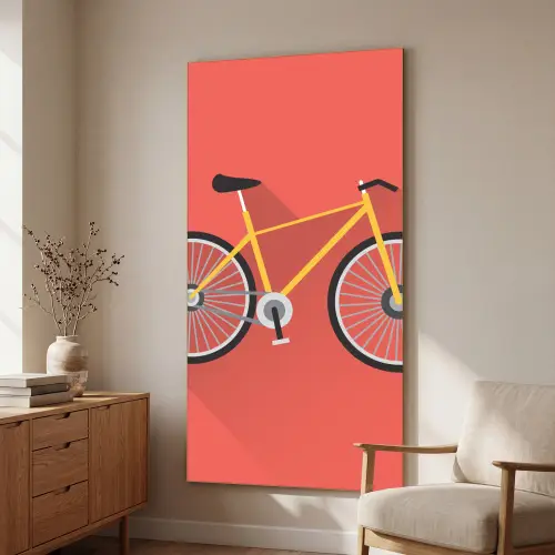 Bicycle Flat Icon Textielframe goud groot -sfeer3