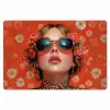 Vrouw - Kleurrijk - Dierenprint - Bloemen Placemat vinyl groot -zzsfeer1_Kitchenyeah-website