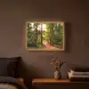 Bos - Pad - Bomen - Groen - Zon - Natuur Light Box met batterij (Wandlamp) middel -sfeer4