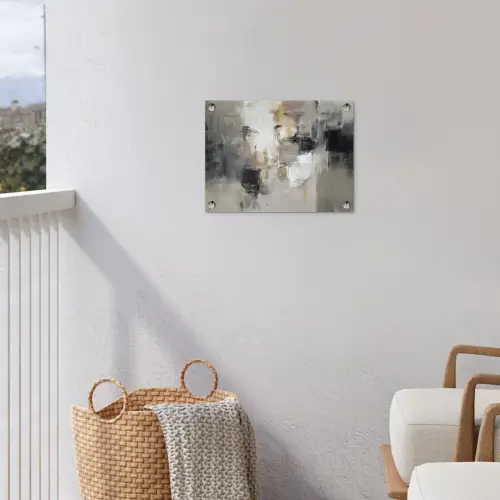Kleurenpalet - Penseelstreken - Beige - Nevelig tuinposter los doek klein -sfeer8