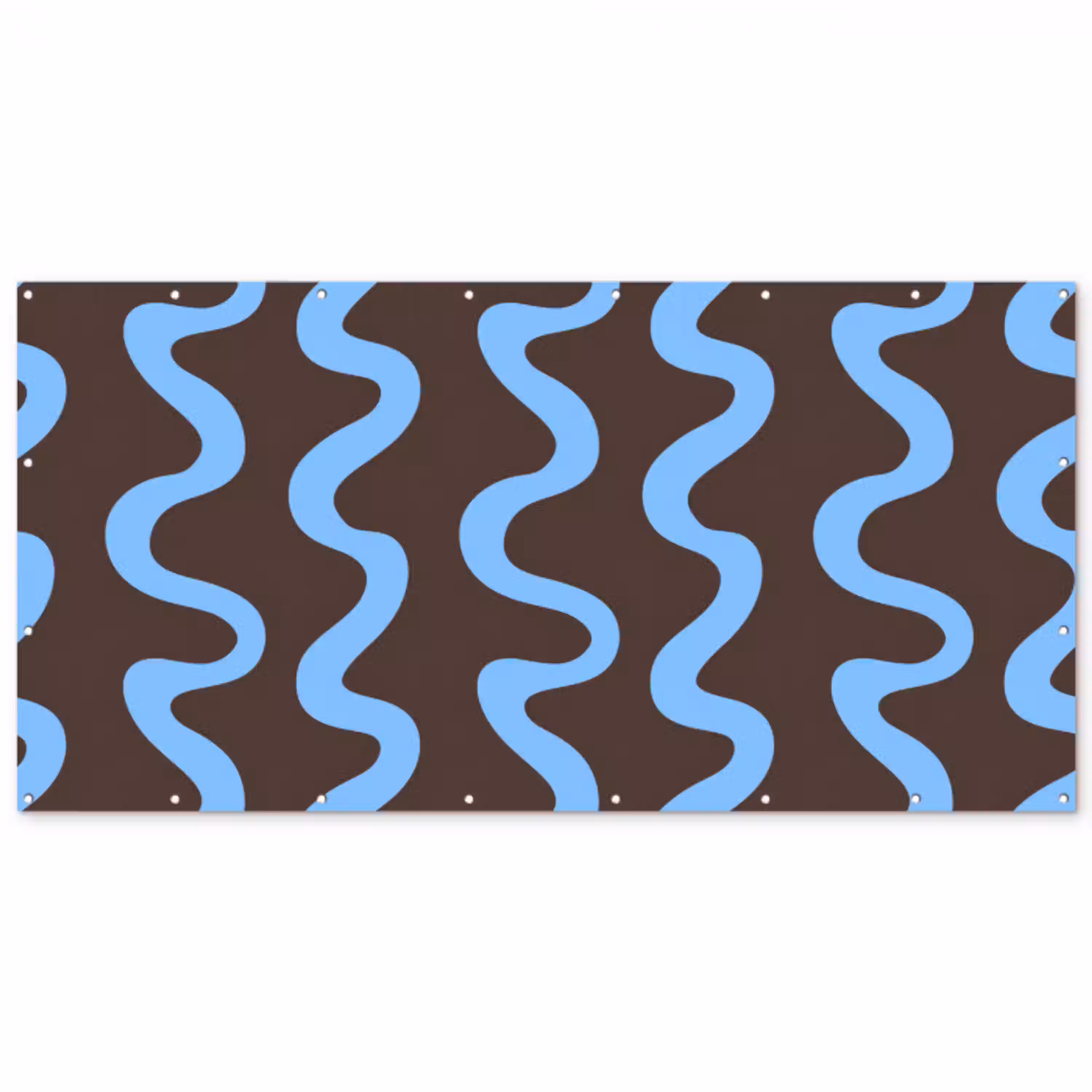 Kronkelende lijnen - Blauw - Bruin - Minimalistisch Balkonbeschermer Duitsland klein 596 -zz_3d
