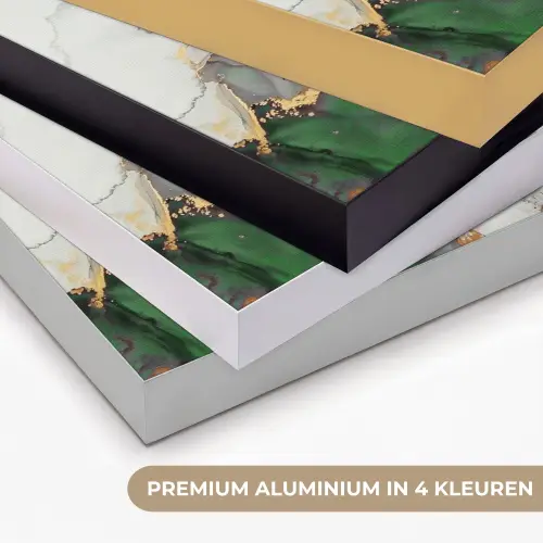 Marmer - Goud - Groen - Luxe Textielframe zwart klein -USP_kleurenNL