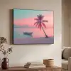 Zee - Boot - Zonsondergang Textielframe zwart klein -sfeer3
