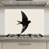 Zwarte zwaluw - Gouden accenten - Lichte achtergrond keuken achterwand spatscherm klein -3d_website