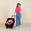 Voetbal in roze vuur explosie Kinderkoffer - Zwart klein -sfeer1