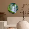 Jungle - Regenwoud - Water - Waterval - Planten Wandcirkel kunststof plaat 5mm dik klein -sfeer1