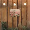 Roze landschap - Palmen - Water tuinposter los doek klein -sfeer1