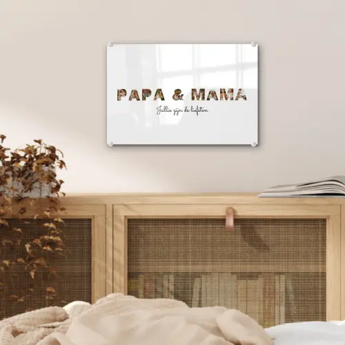 Papa & Mama - Lettercollage plexiglas 5mm klein -sfeer4