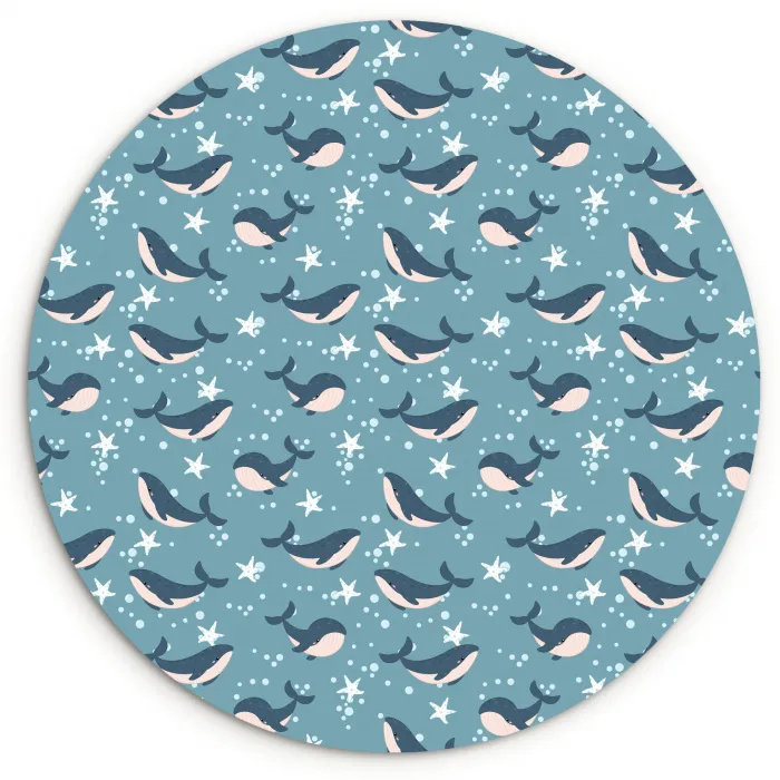 Klein - Oceaan - Walvis - Zeester Wandcirkel kunststof plaat 5mm dik klein 188 -3d