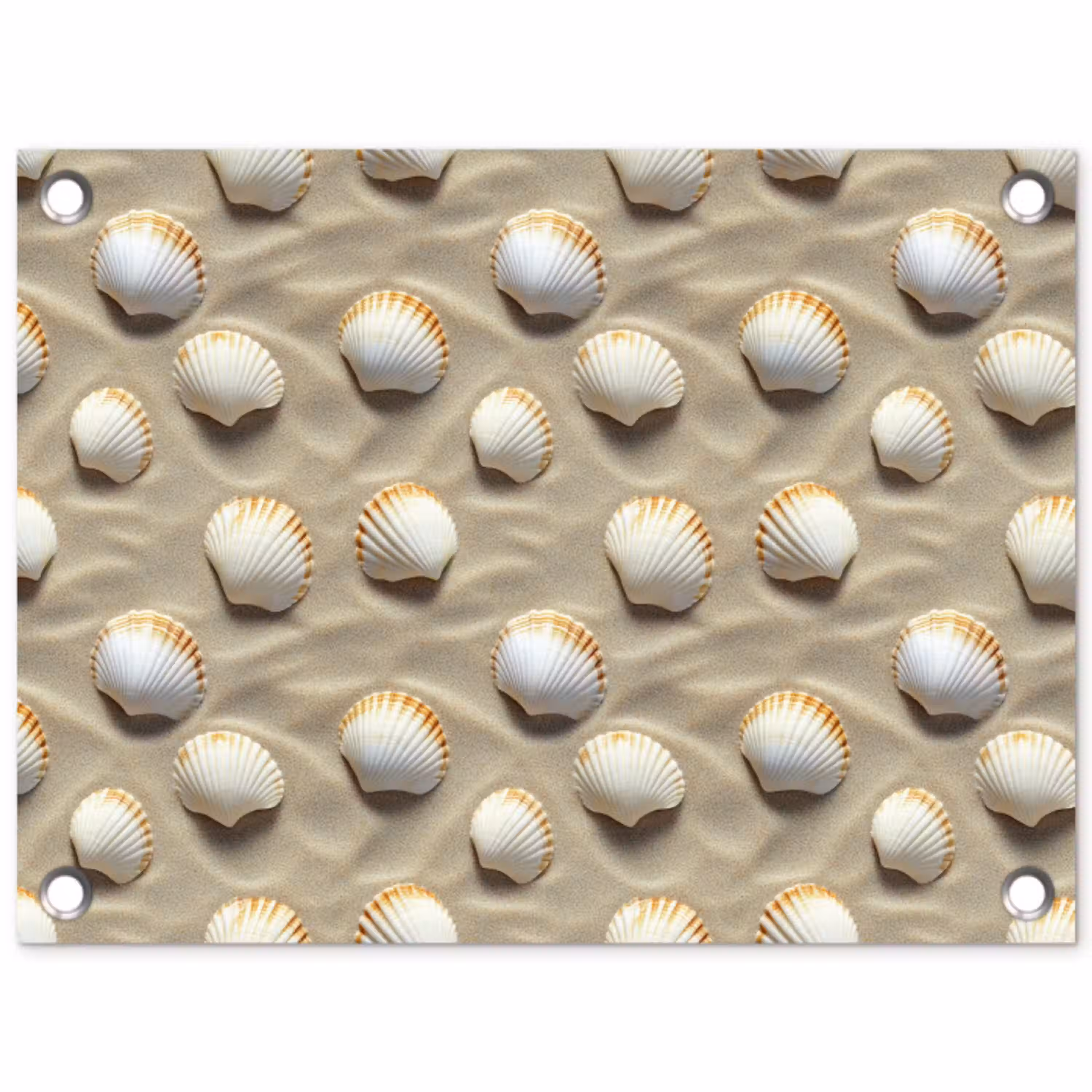 Schelpen - Zand - Maritiem tuinposter los doek klein 239 -3d