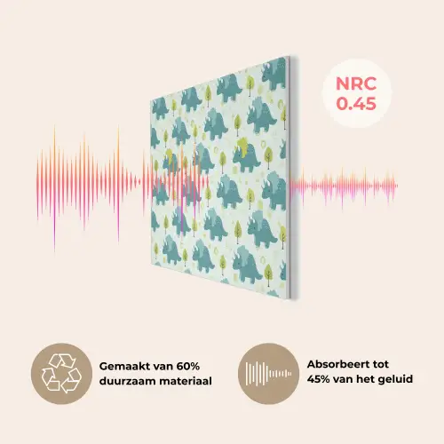 Triceratop - Blauw - Stippen - Boompjes PET vilt klein -USP_NL