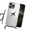 Minimalistisch - Silhouet - Zwart - Vliegtuig Hoesje iPhone 16 Pro Max met koord klein -sfeer1