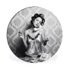 Chic - Vrouw - Zwart - Wit Wandcirkel aluminium klein -3d