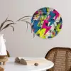 Bliksemschichten - Patroon - Marmer - Kleuren Wandcirkel kunststof plaat 5mm dik klein -sfeer4