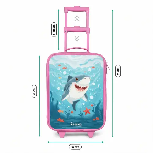 Haai - Water - Zee Kinderkoffer - Roze klein -productfoto_formaten