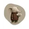 Olifant - Witte bloemen - Kindvriendelijk Wandcirkel Organisch Forex 3mm klein -3d