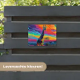 Giraffe - Savanna - Lucht - Gekleurd tuinposter los doek klein -sfeer3