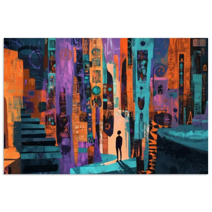 Abstract - Figuren - Kleurrijk poster papier klein -3d
