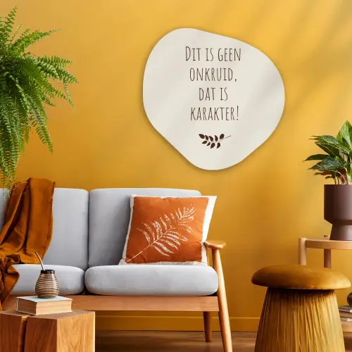 Bruin - Minimalistisch - Quote - Zomer Wandcirkel Organisch Plexiglas middel -sfeer4