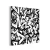 Vormen - Letters - Graffiti - Zwart aluminium wit klein -3d