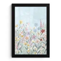 Weidebloemen - Illustratie - Kleurrijk fotolijst zwart zonder passe partout klein -3d
