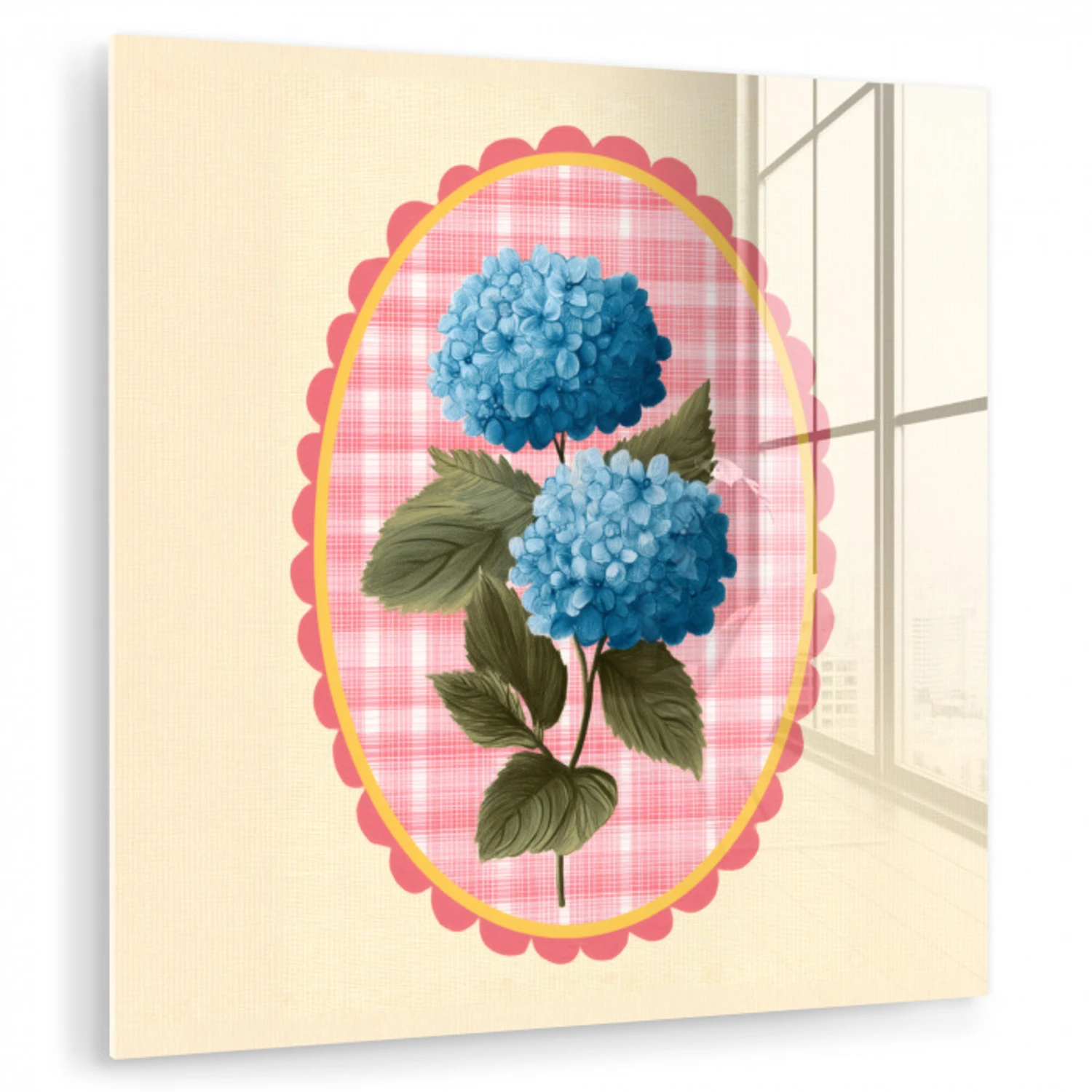 Bloemen - Blauw - Lijst - Bladeren plexiglas 5mm klein -zzzproduct_nieuw