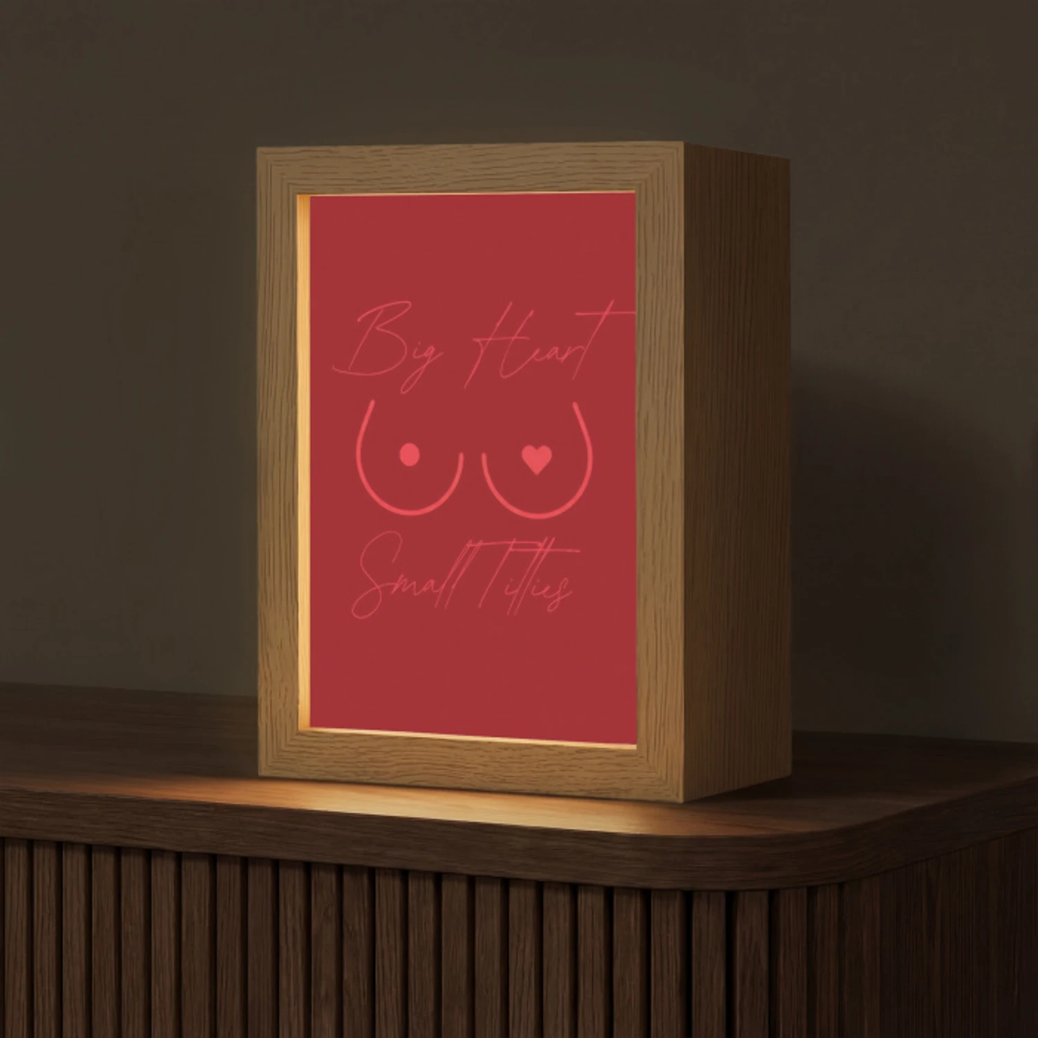 big heart small titties - Hart - Rood Light Box met kabel (Tafellamp) klein -z3d_website