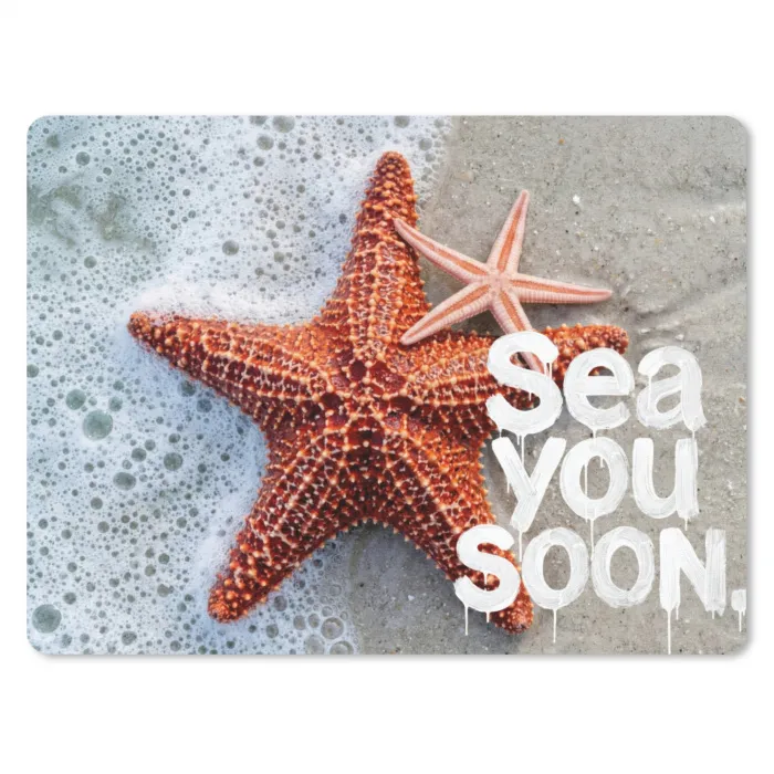 Sea you soon - Zeester - Zee muismat rubber klein -3d