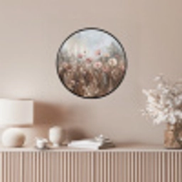 Bloemen - Botanisch - Schilderij - Pastel - Rustiek Fotolijst rond zonder passe partout klein -sfeer3